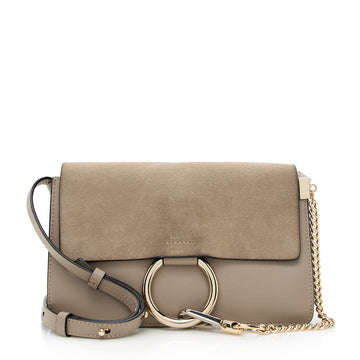 Chloe Calfskin Suede Small Faye Shoulder Bag (SHF-14628)