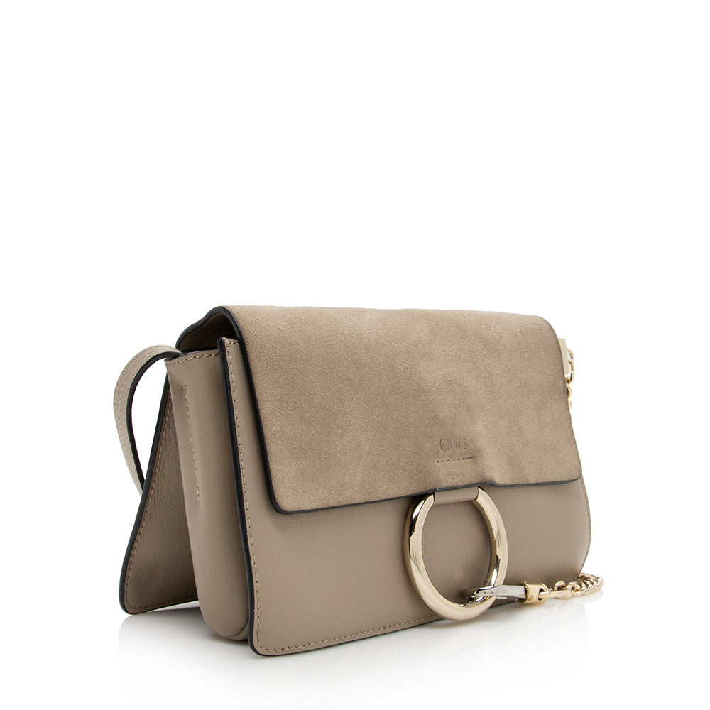 Chloe Calfskin Suede Small Faye Shoulder Bag (SHF-14628)