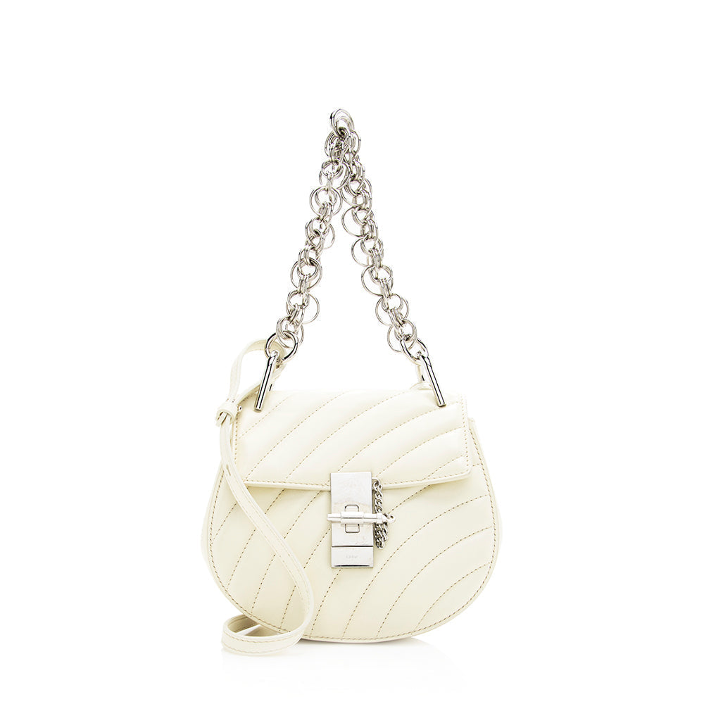 Chloe Quilted Calfskin Drew Bijou Chain Mini Shoulder Bag - FINAL SALE (SHF-19612)