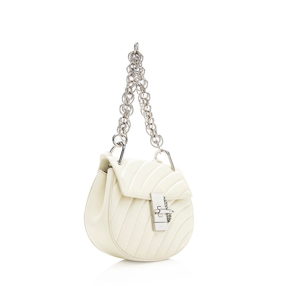 Chloe Quilted Calfskin Drew Bijou Chain Mini Shoulder Bag - FINAL SALE (SHF-19612)