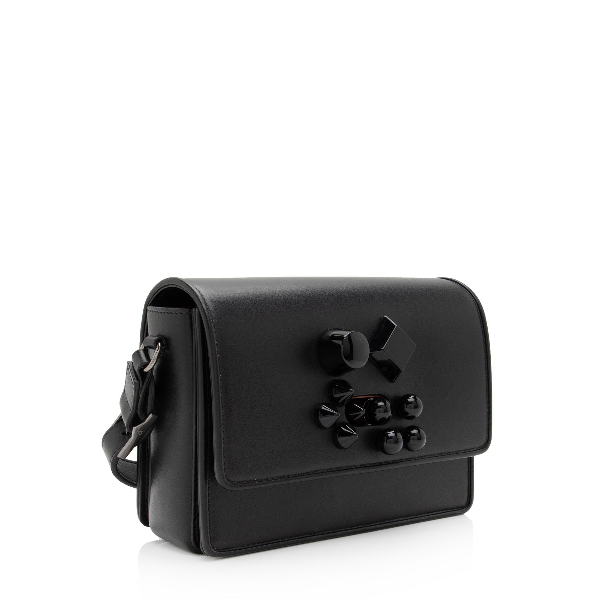 Christian Louboutin Calfskin Studded Carasky Shoulder Bag (SHF-AI8mzx)