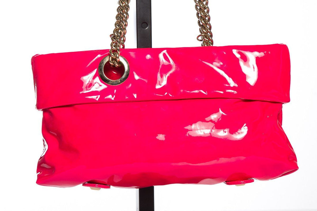 Christian Louboutin Hot Pink Patent Leather Shoulder Bag