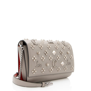 Christian Louboutin Leather Spiked Loubinthesky Paloma Clutch