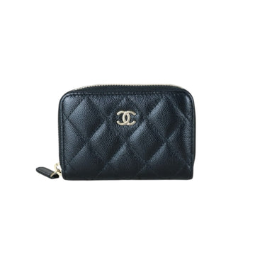 Very Good ( Rank A) ?CHANEL Caviar Skin Calf Leather Coin Purse Black Made In 2018~2019 Year?S25063003
