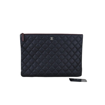 Very Good ( Rank A)? CHANEL Caviar Skin  Klassische Pochette Mit Reissverschluss  Black Made In 2018Year?S25062315
