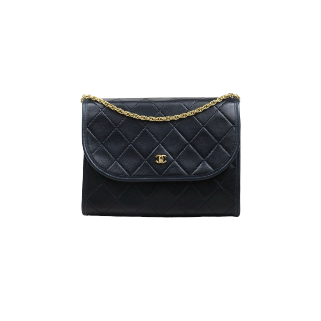 Very Good ( Rank A)? CHANEL Mini Coco Mark Matrasse Lambskin Chain Shoulder Bag ?25062305