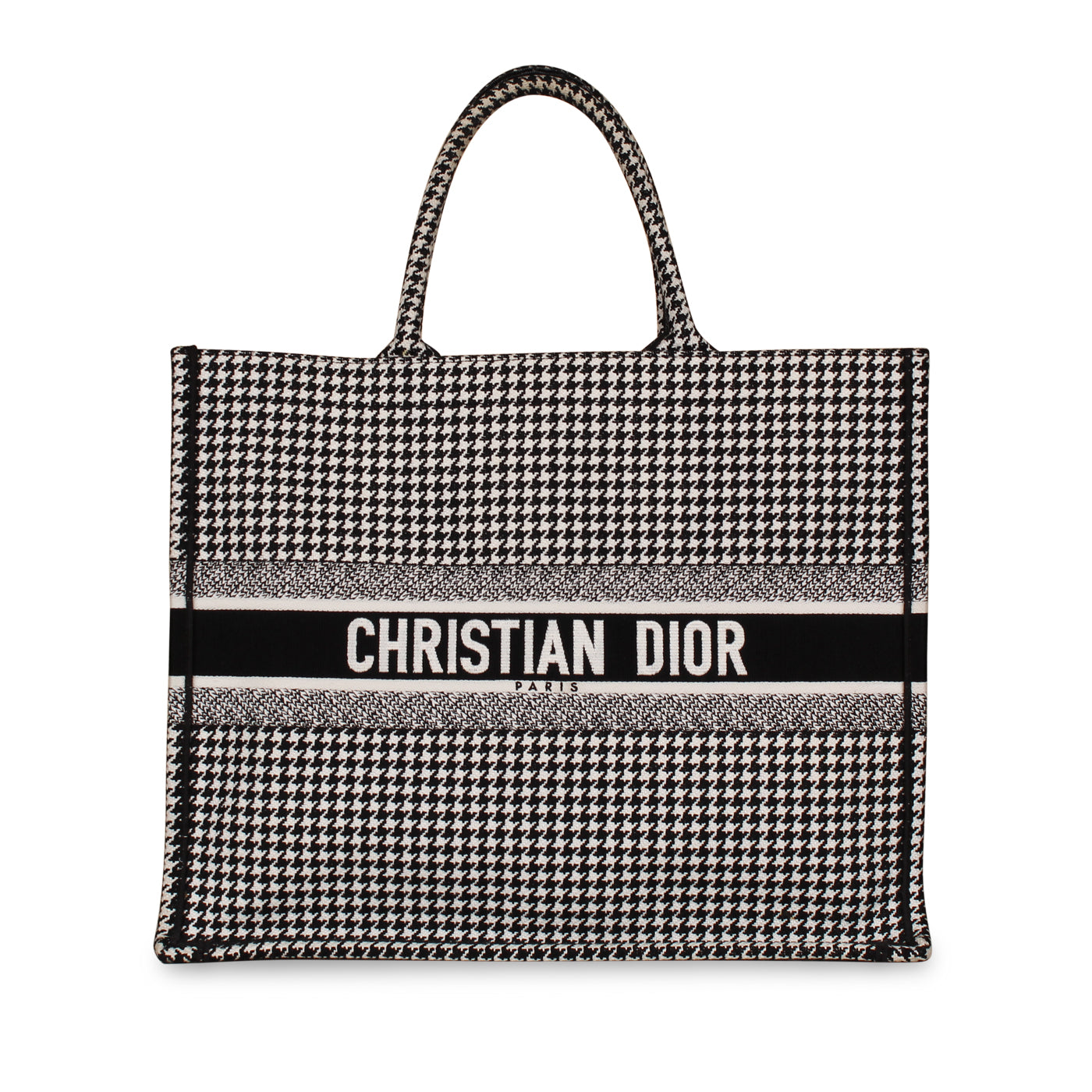 Christian Dior Large Dior Book Tote  Houndstooth