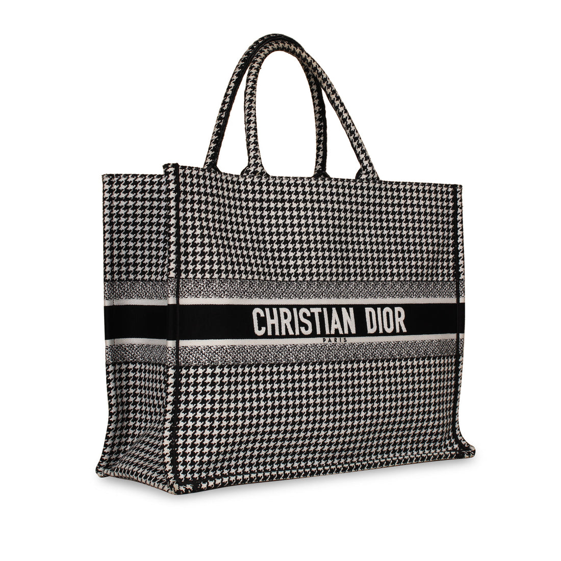 Christian Dior Large Dior Book Tote  Houndstooth