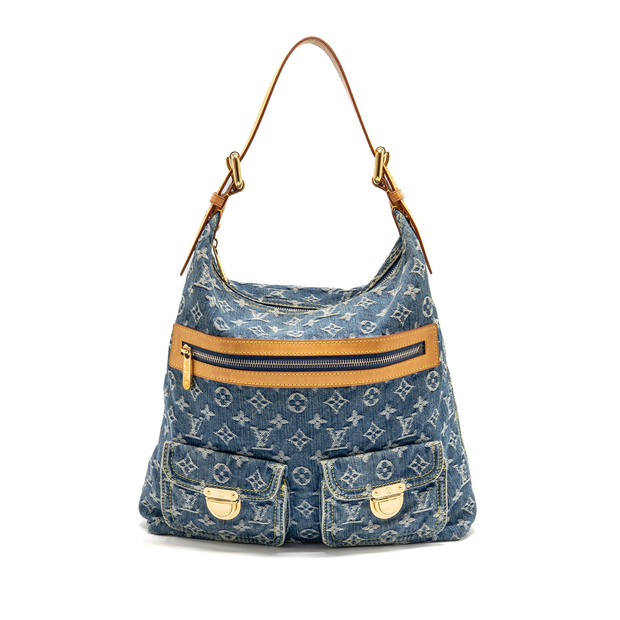 Louis Vuitton Vintage Baggy GM Shoulder Bag Monogram Denim GHW