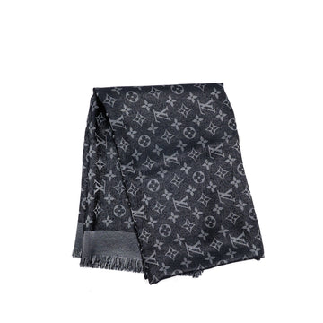 Louis Vuitton Monogram Shine Shawl Wool/Silk Black/Silver