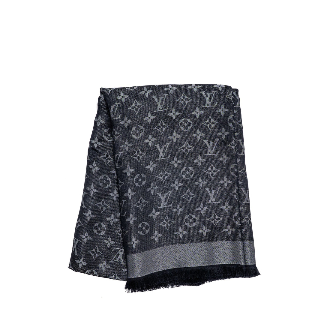 Louis Vuitton Monogram Shine Shawl Wool/Silk Black/Silver