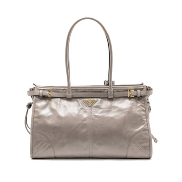 Prada Bonnie Large Handbag Calfskin Grey GHW
