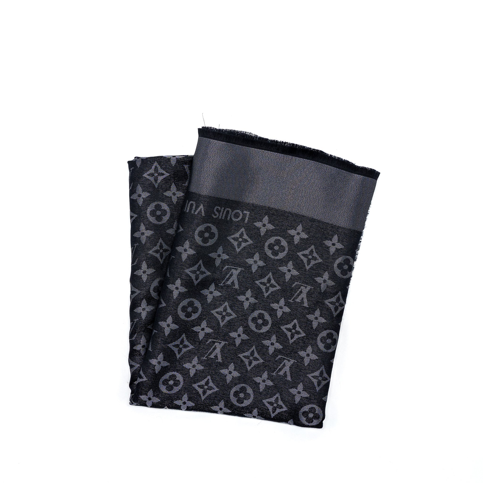 Louis Vuitton monogram shawl black / silver