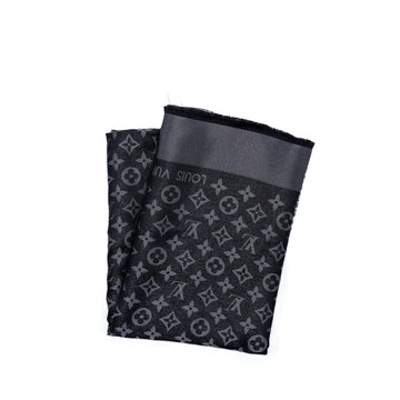 Louis Vuitton monogram shawl black / silver