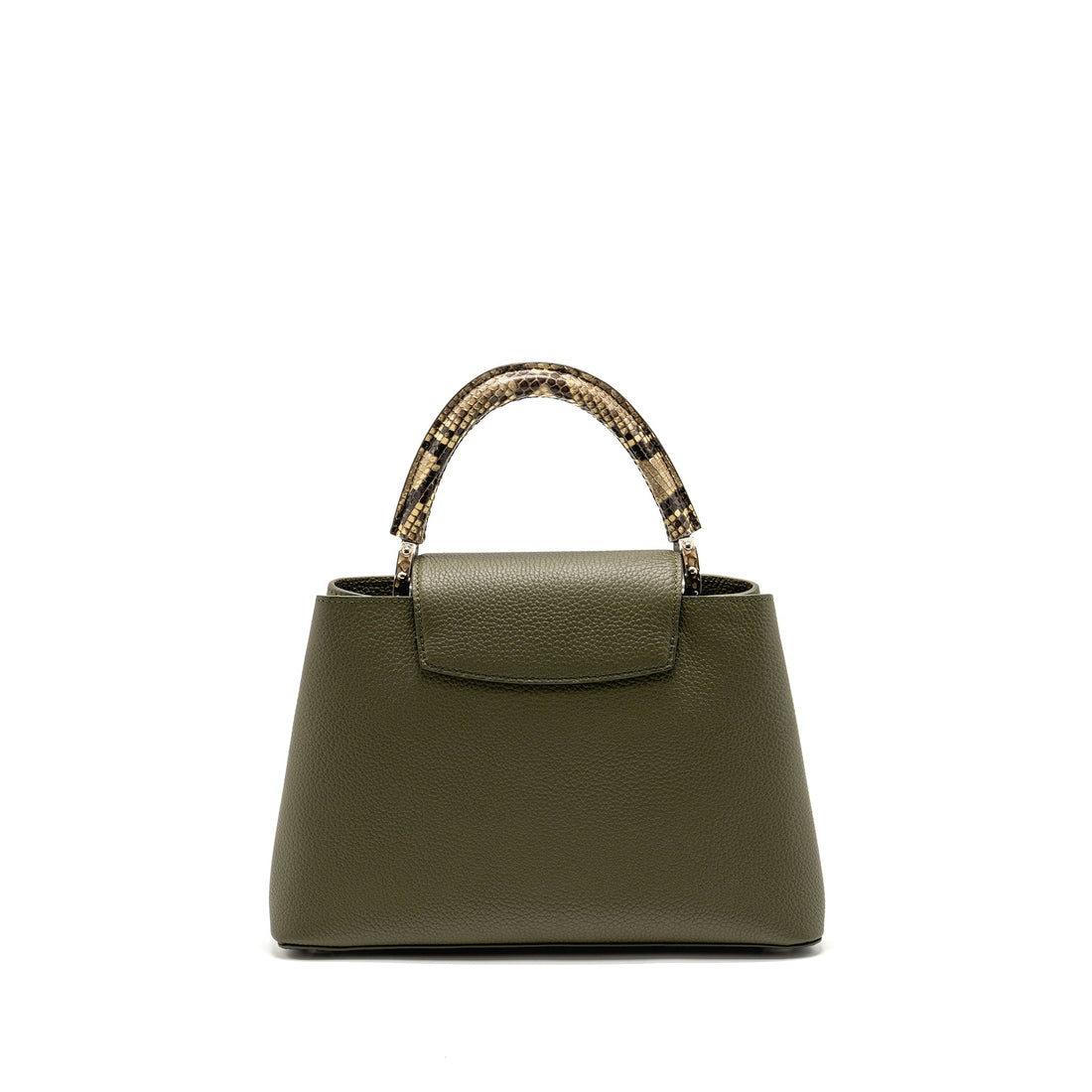 Louis Vuitton Capucines MM calfskin / python handle multicolor olive greeen / natural SHW