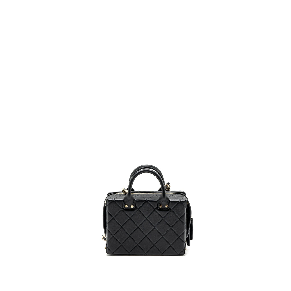 Chanel 22b Top Handle Small Vanity Case Calfskin Black GHW(Microchip)