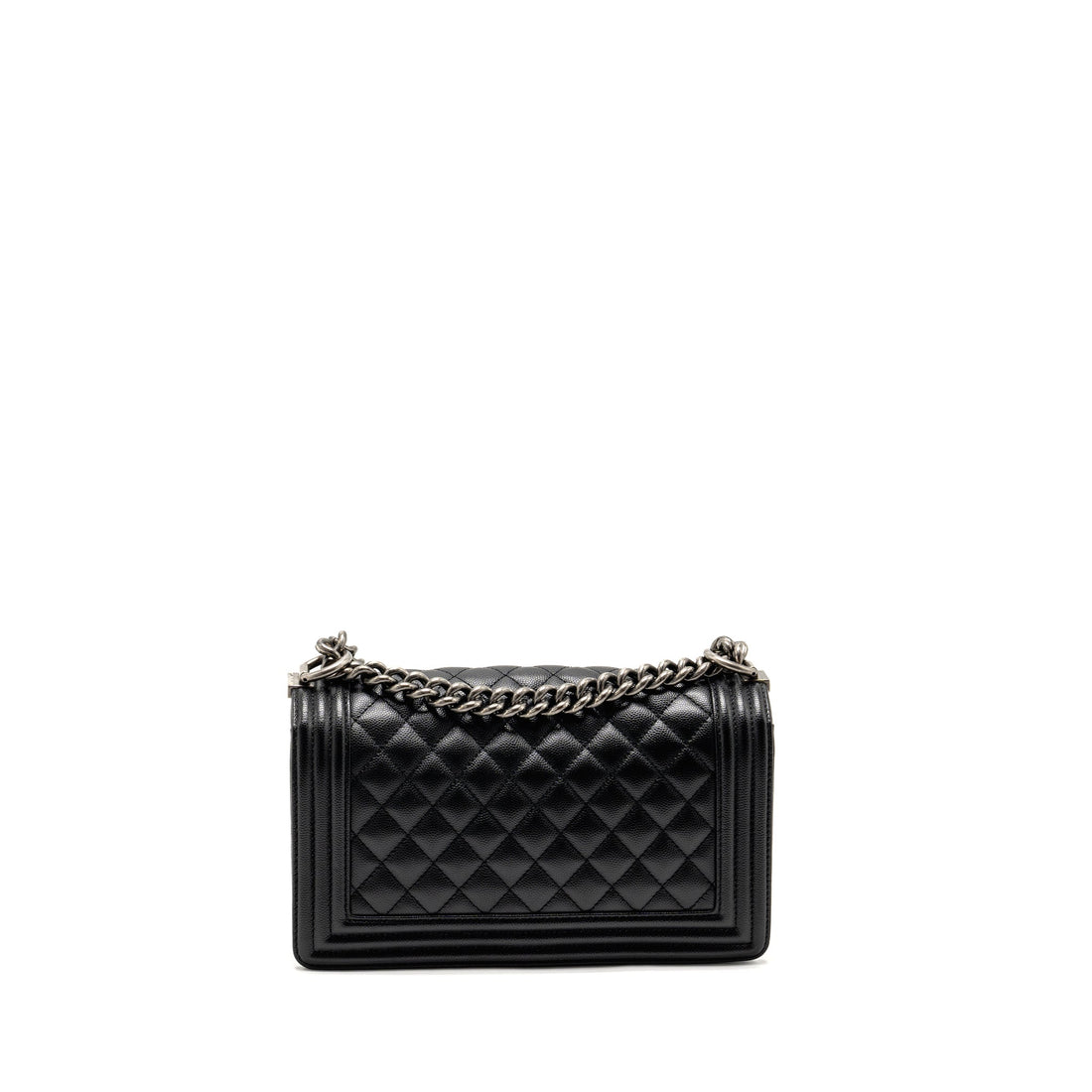 Chanel Medium Boy Bag Caviar Black SHW (Microchip)
