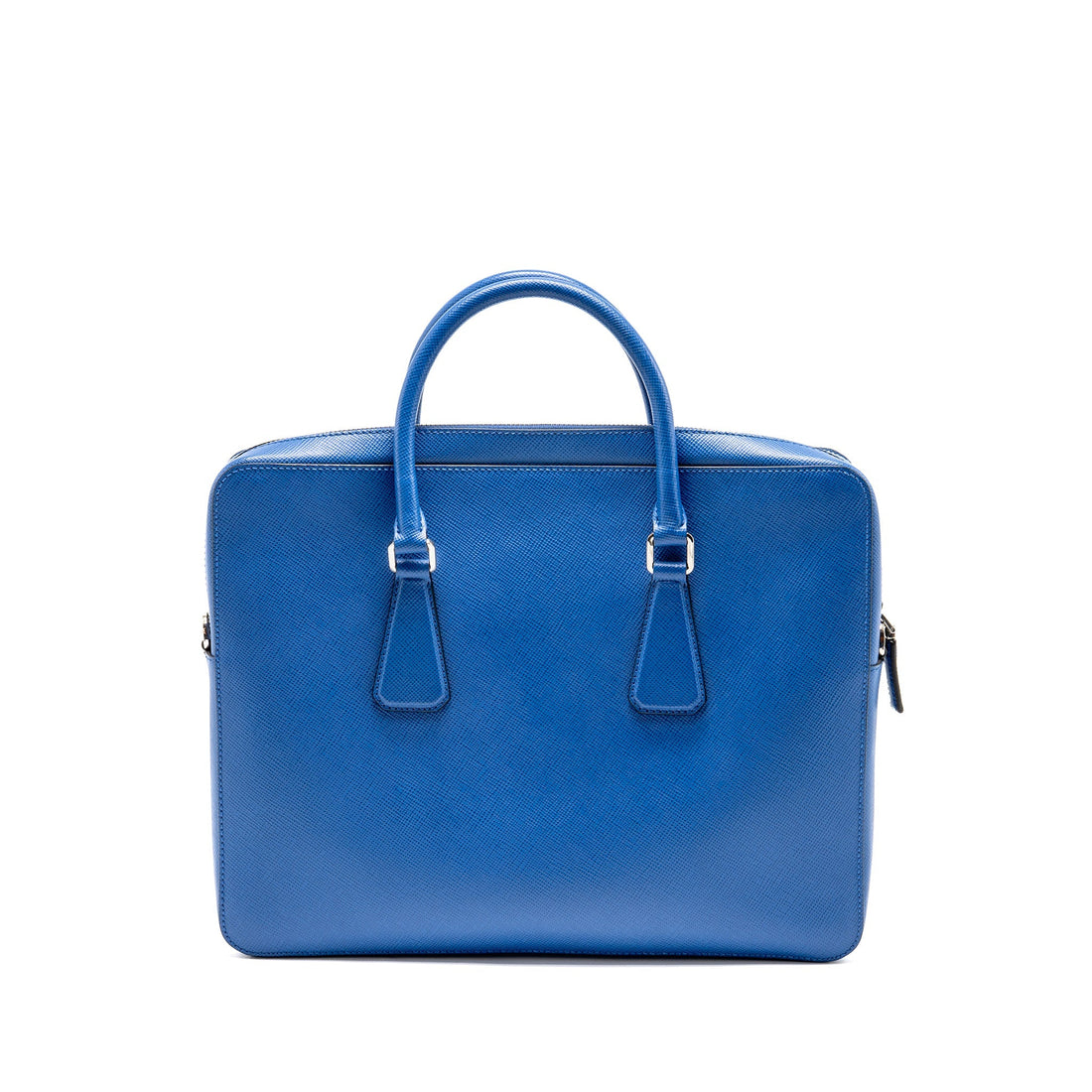 Prada Saffiano Briefcase Azzurro SHW