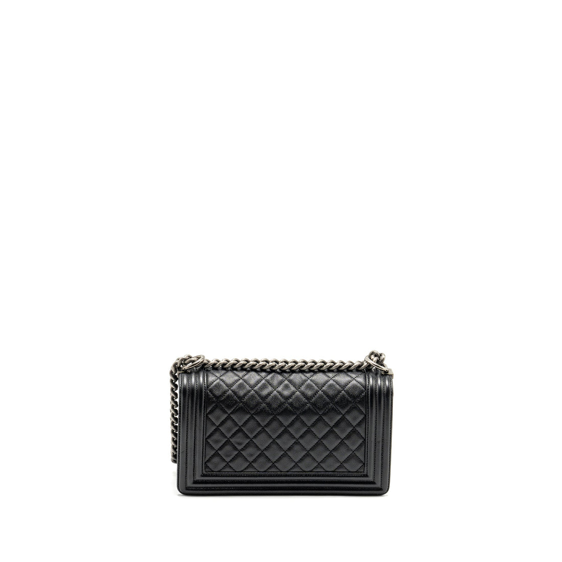 Chanel Medium Boy Bag Caviar Black Ruthenium Silver Hardware