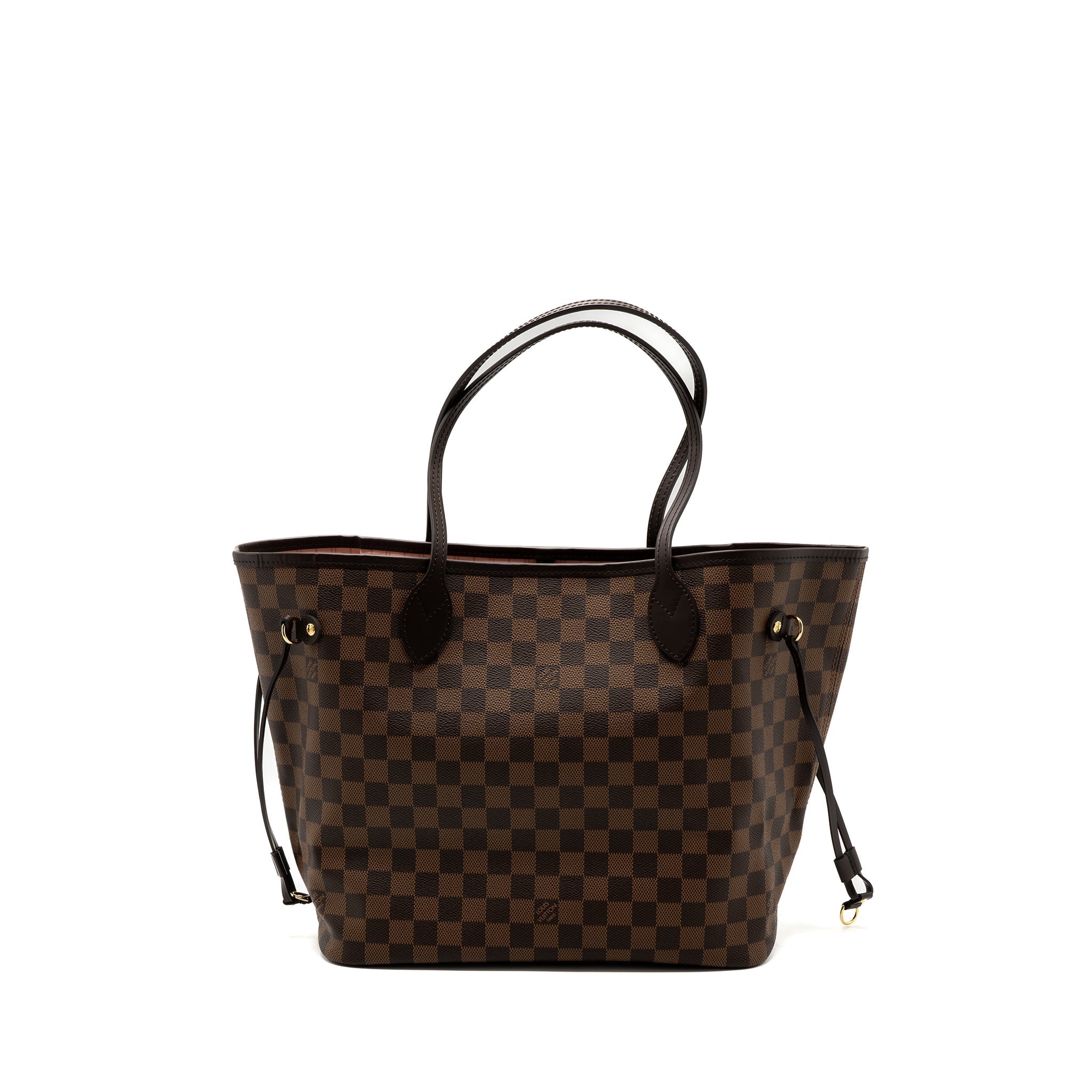 Louis Vuitton neverfull MM monogram damier ebene canvas / rose ballerina GHW