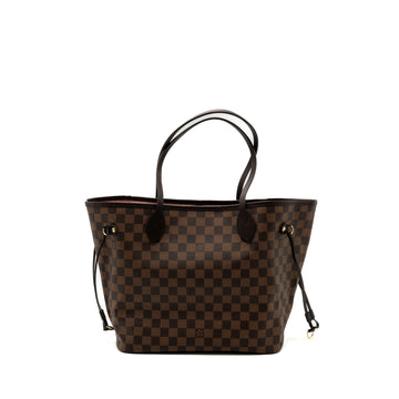 Louis Vuitton neverfull MM monogram damier ebene canvas / rose ballerina GHW