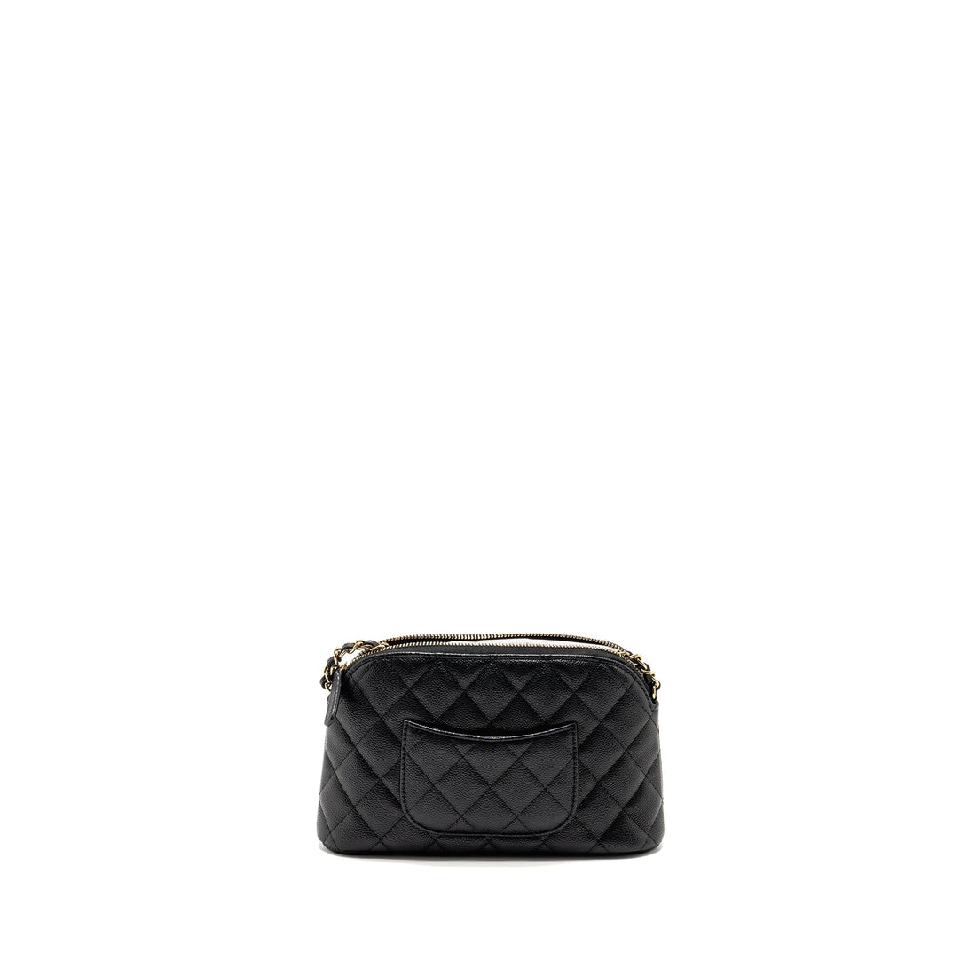 Chanel Classic CC Clutch with Chain Caviar Black LGHW (Microchip)