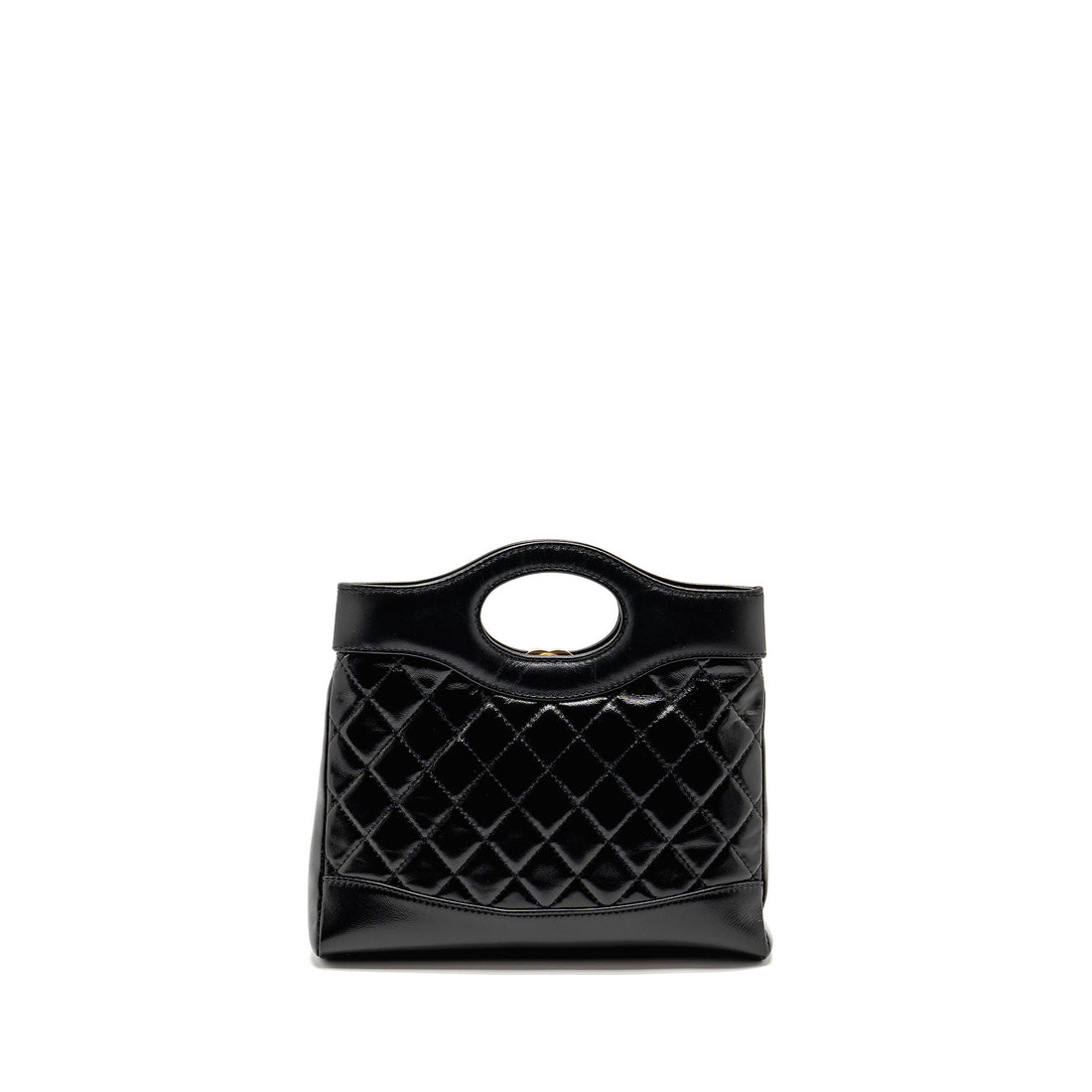 Chanel Mini 31 bag Shiny Calfskin Black LGHW (Microchip)