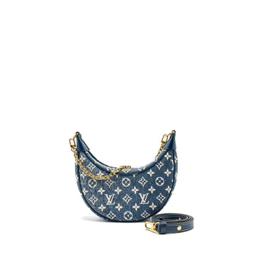 Louis Vuitton Half-moon Loop Baguette bag denim blue GHW (New Version)