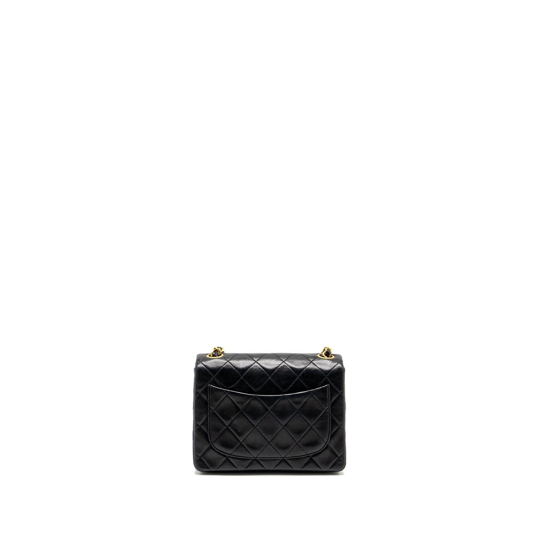 Chanel Vintage Mini Square Flap Bag Lambskin Black GHW