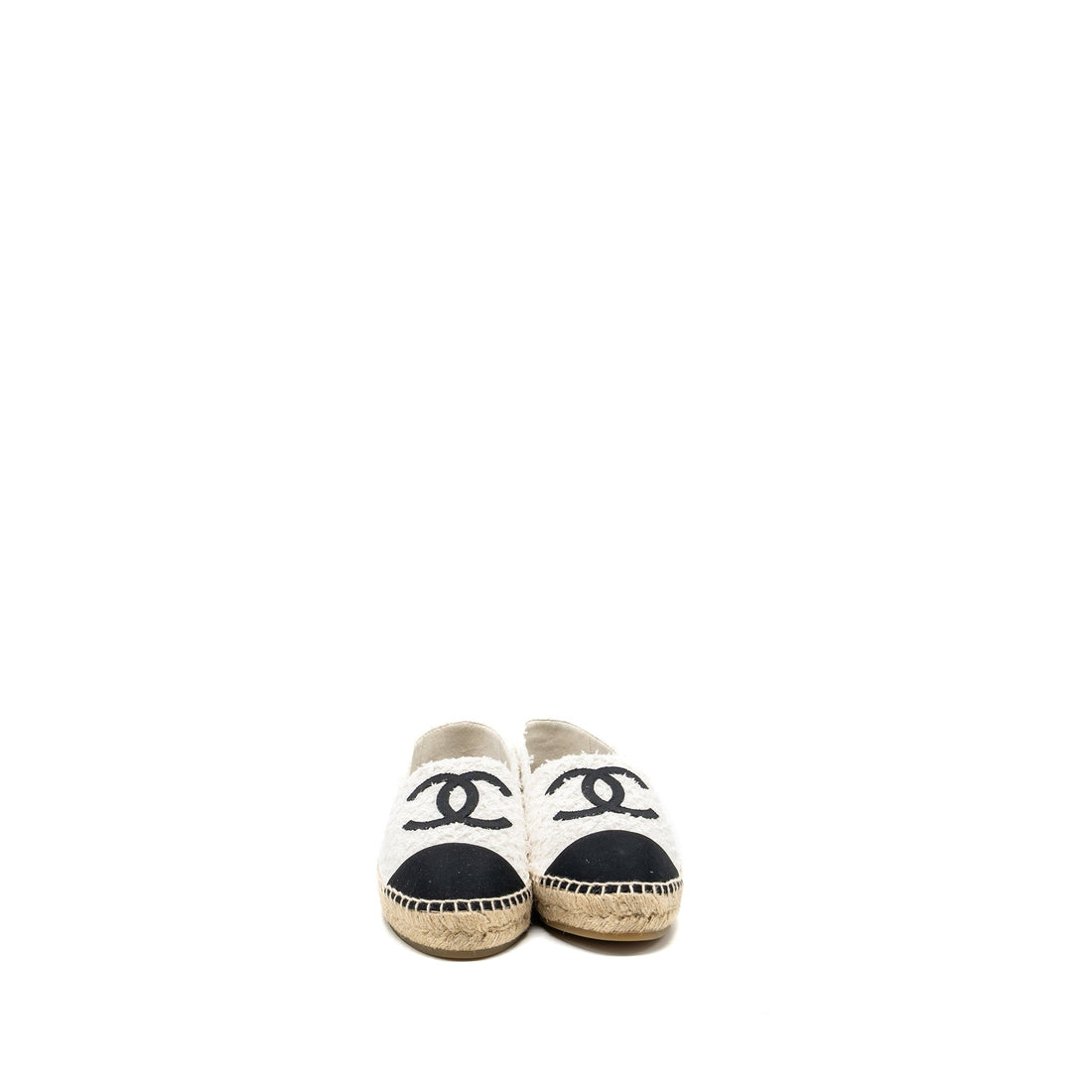 Chanel size 40 espadrilles cotton/tweed white / black