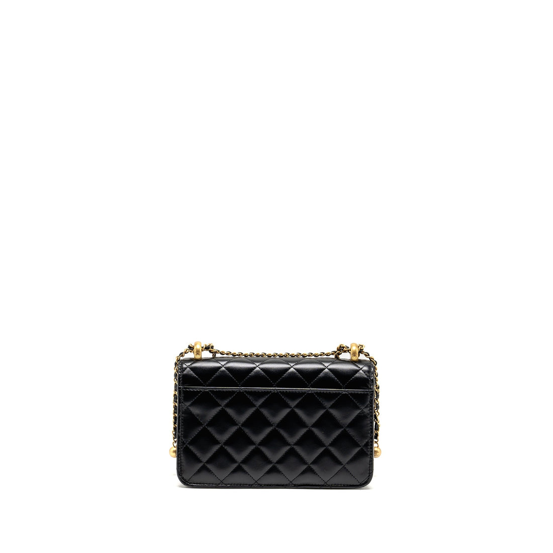 Chanel 24c Gold Crush Wallet On Chain Calfskin Black GHW(microchip)