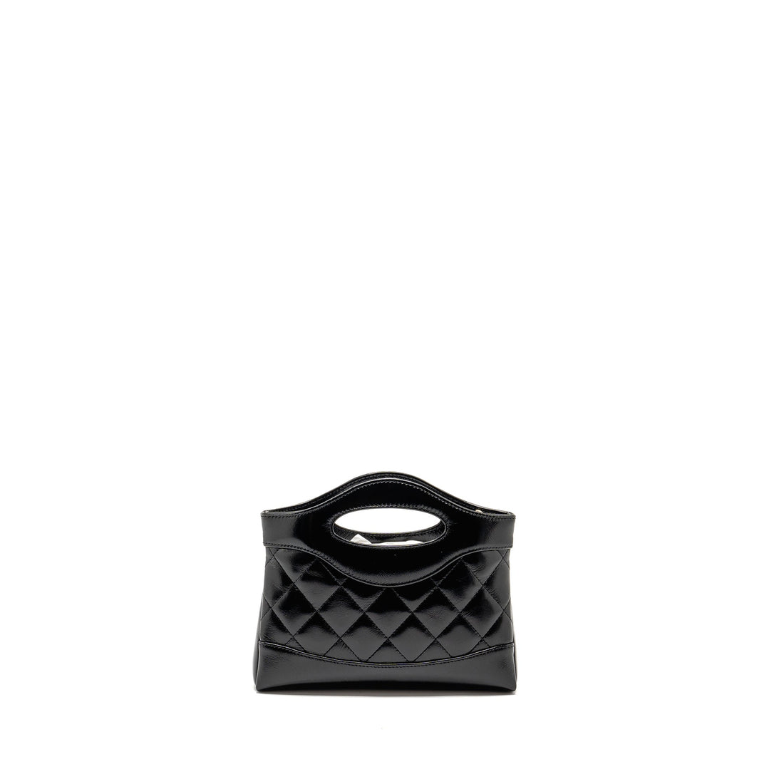 Chanel Mini 31 Clutch with Chain Shiny Calfskin Black LGHW (Microchip)