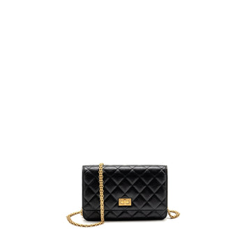 Chanel 2.55 Reissue Wallet on Chain Lambskin Black GHW (Microchip)