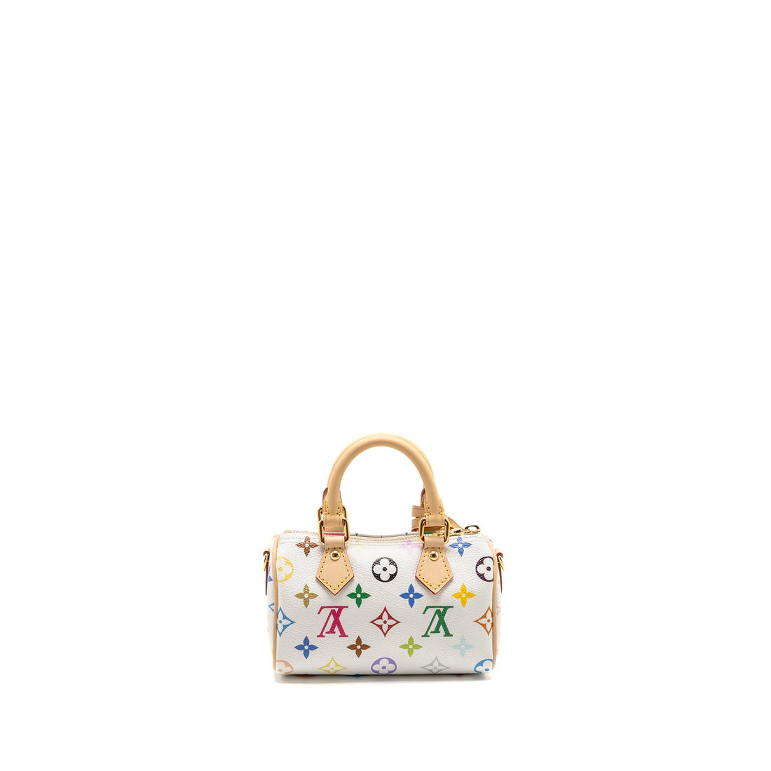 Louis Vuitton x Takashi Murakami Nano Speedy Multicoloured Monogram Canvas White GHW