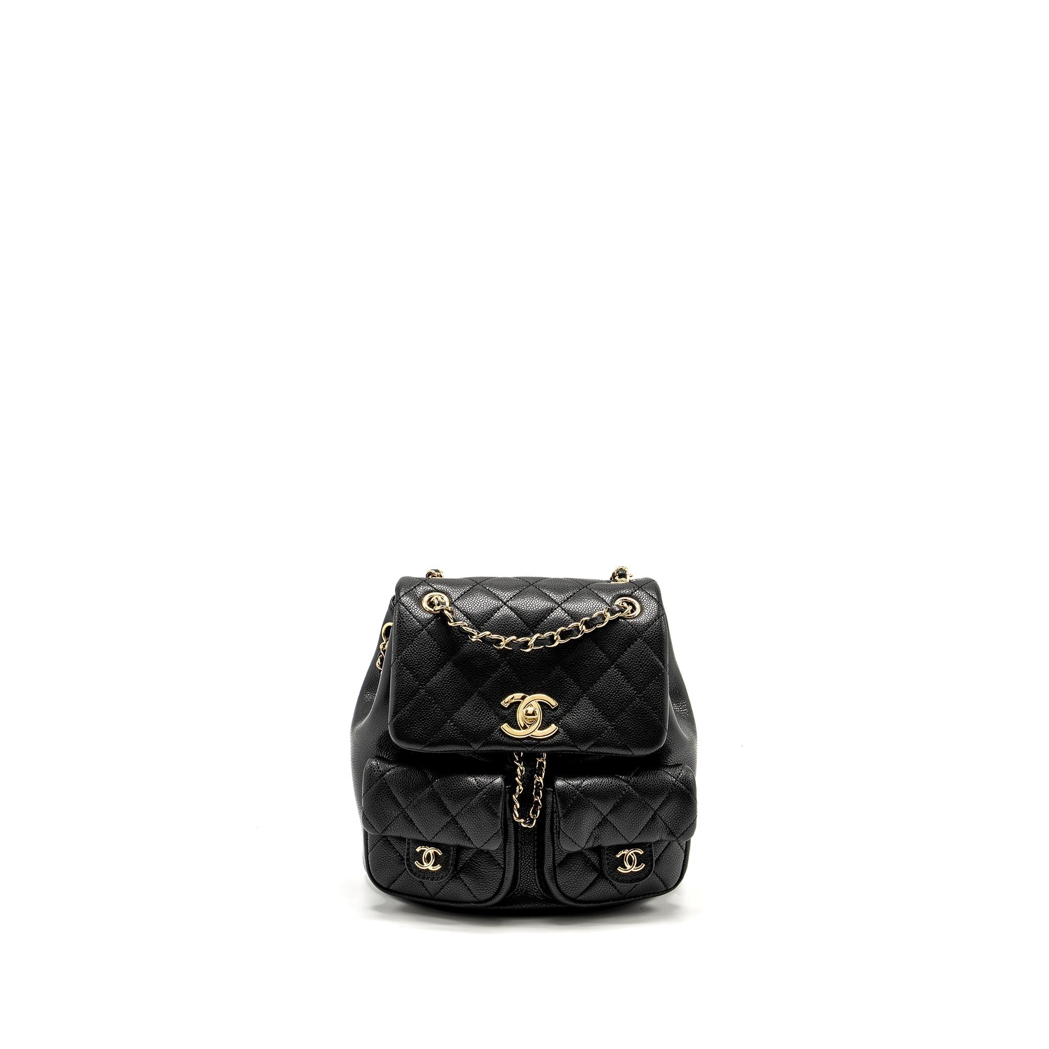 Chanel Triple Pack Backpack Caviar Black LGHW (microchip)