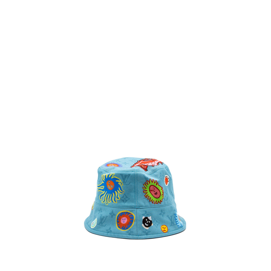 Louis Vuitton Size L Yayoi Kusama Reversible Faces Bucket Hat blue/multicolour