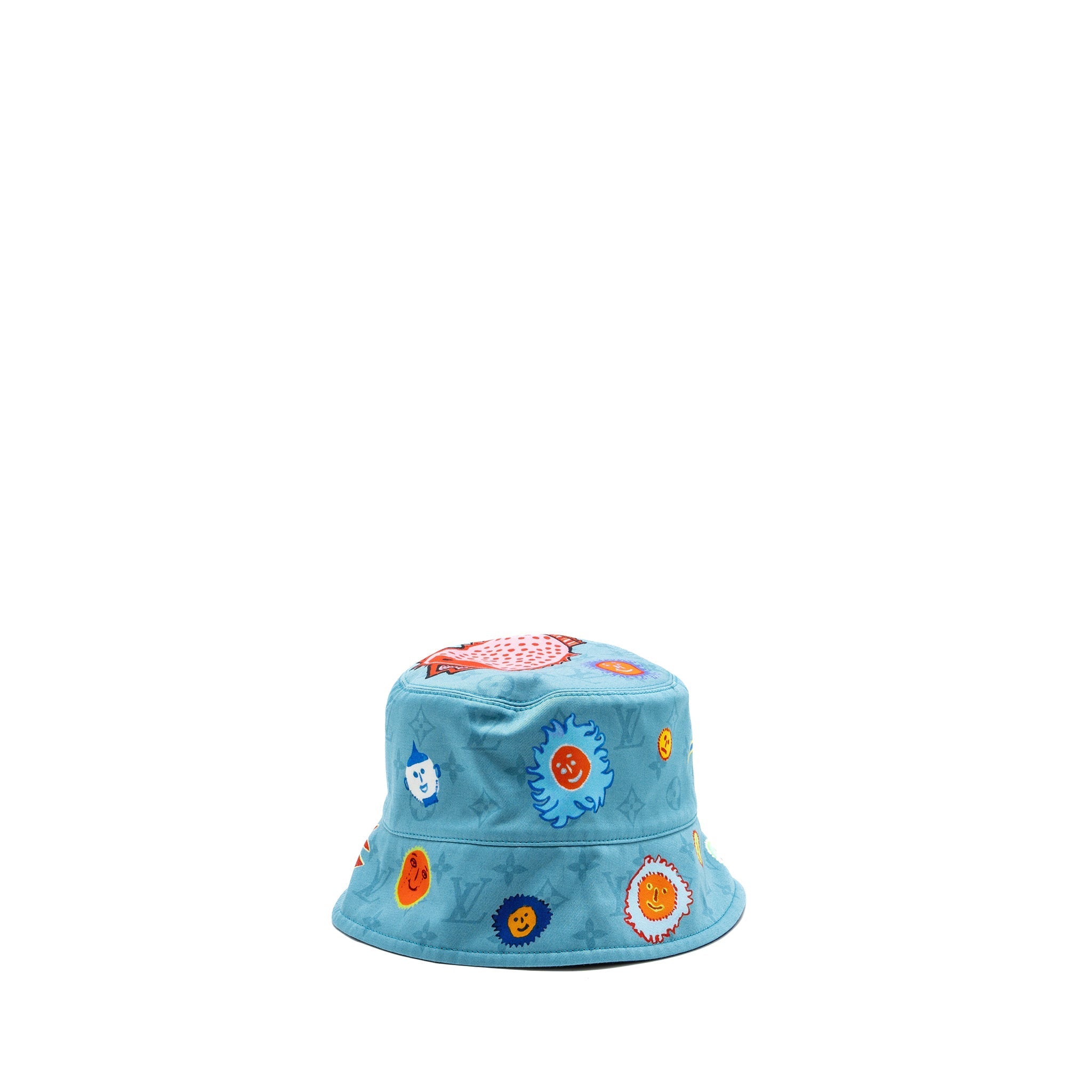 Louis Vuitton Size L Yayoi Kusama Reversible Faces Bucket Hat blue/multicolour