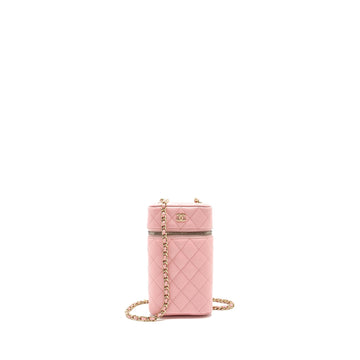 Chanel Vanity Phone Holder With Chain Caviar Pink LGHW