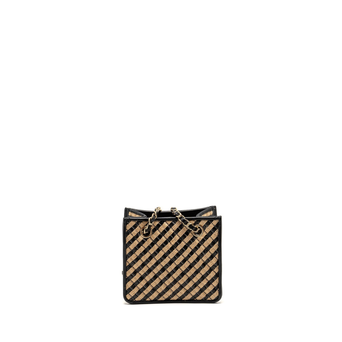 Chanel Urban Jungle Bucket Bag Raffia/Leather Black/Beige LGHW