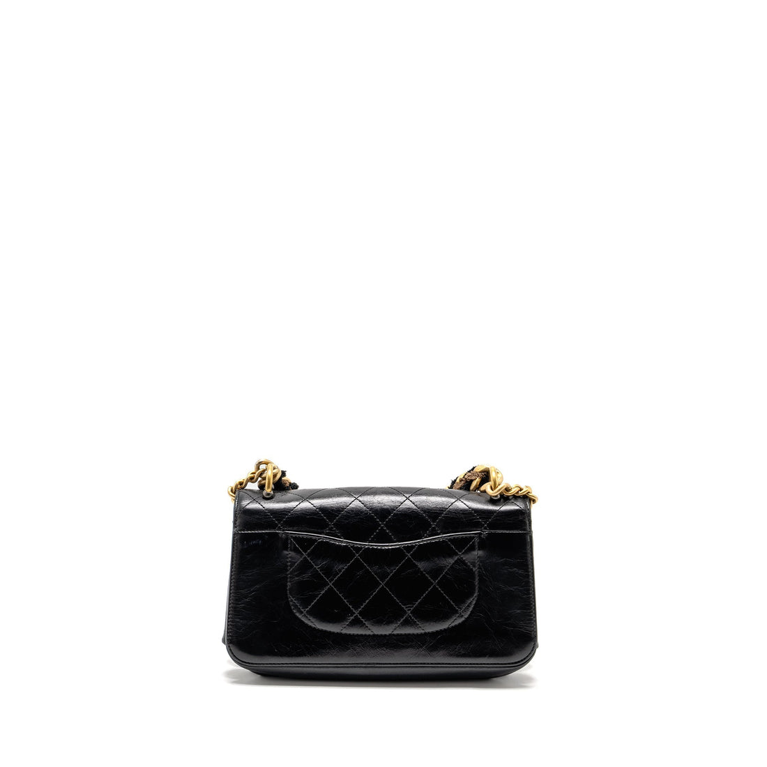 Chanel Quilted Flap Bag with Giant Chain Handle Calfskin Black GHW