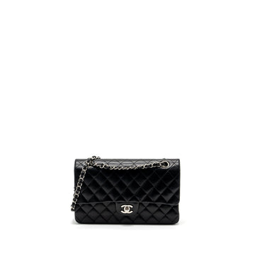 Chanel medium classic double flap bag lambskin black SHW