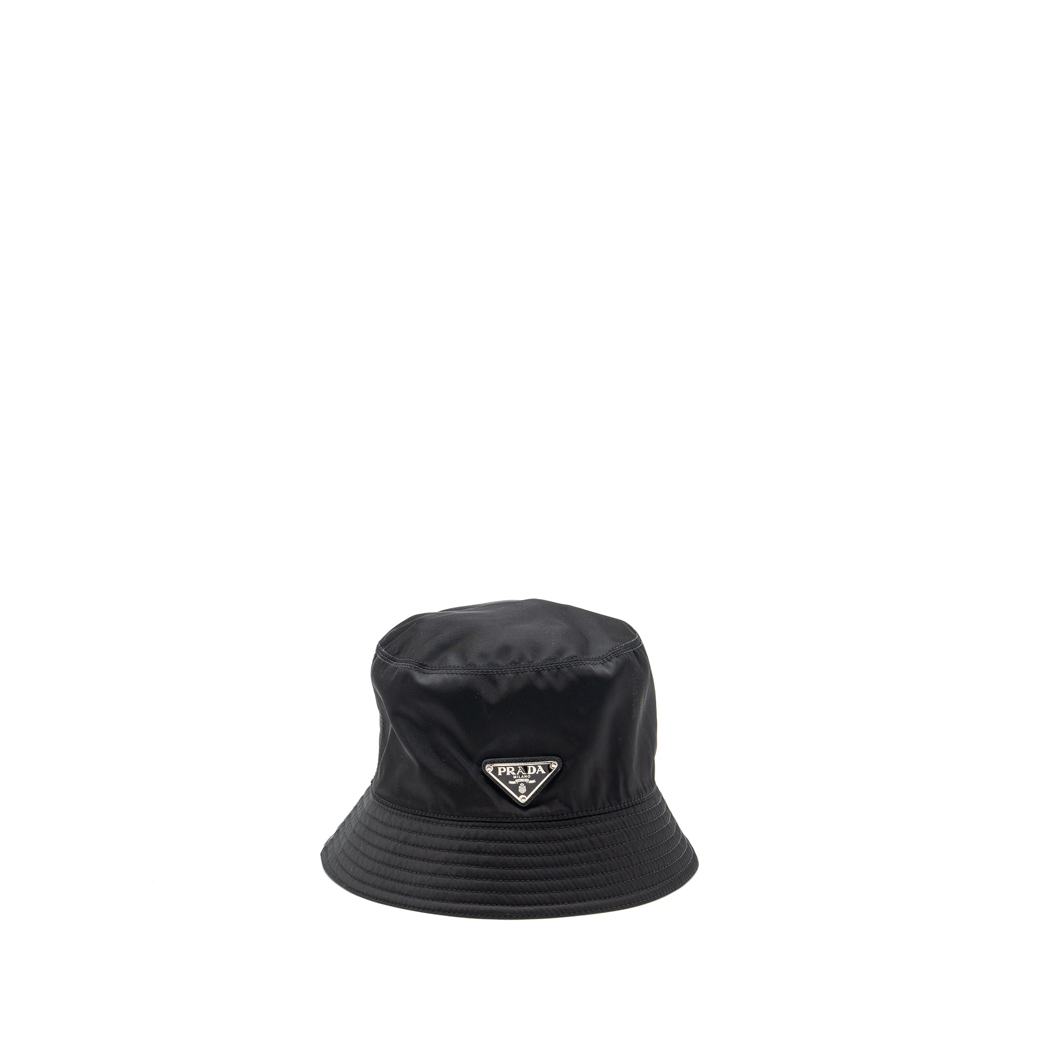 Prada size L re-nylon bucket hat black SHW