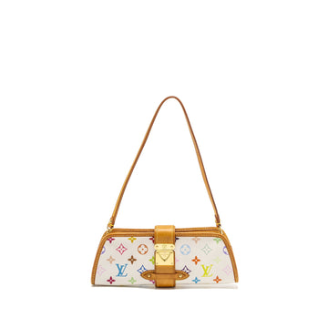 Louis Vuitton Vintage Shirley Clutch Multicolour Monogram Canvas White GHW
