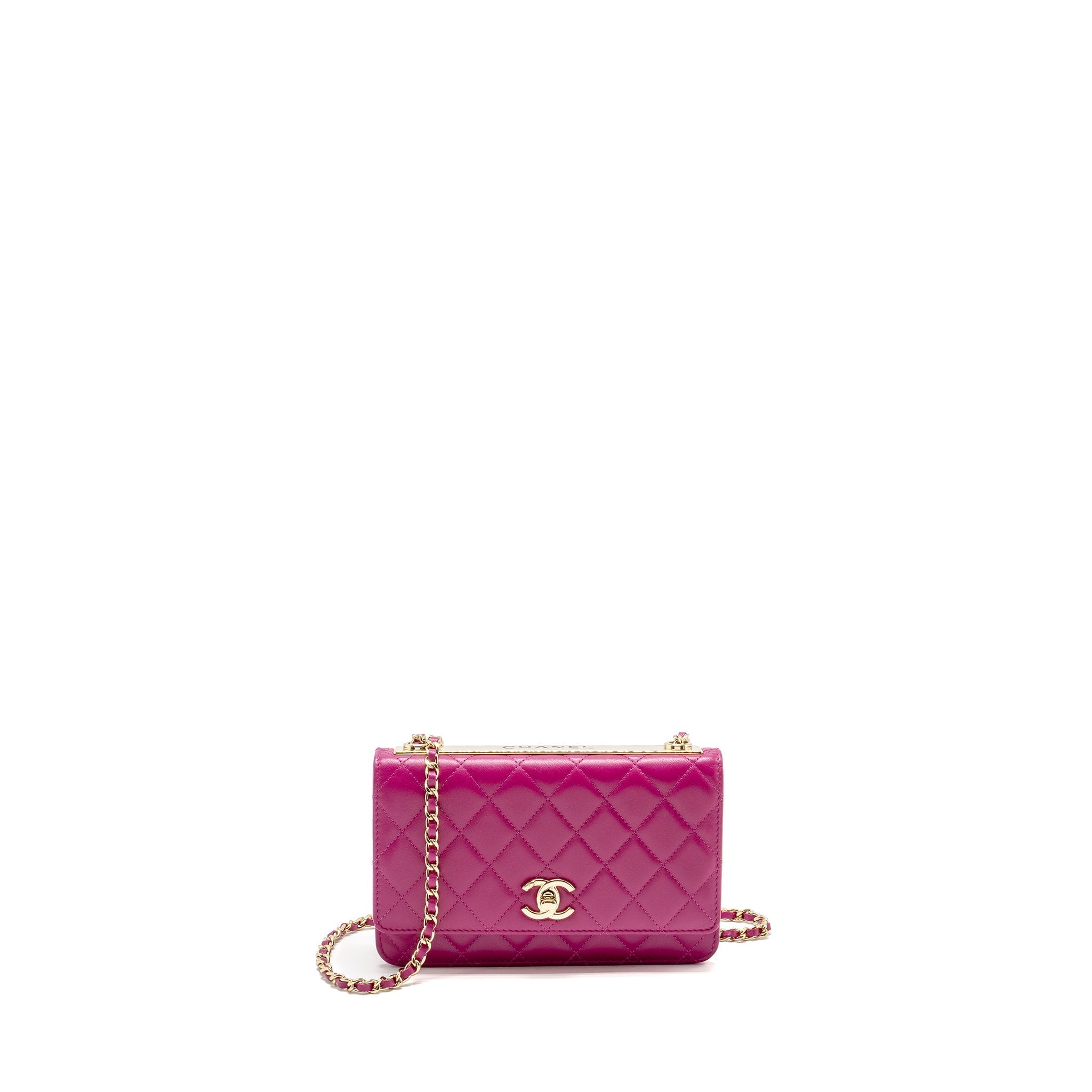 Chanel Trendy CC Wallet on Chain Lambskin Fuchsia GHW