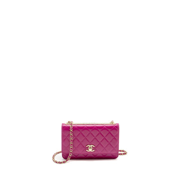 Chanel Trendy CC Wallet on Chain Lambskin Fuchsia GHW