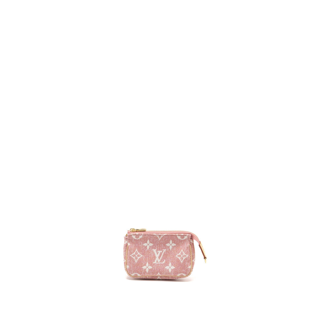 Louis Vuitton Key Pouch Pink Monogram Denim GHW (New Version)