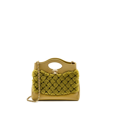 Chanel Mini 31 Bag Calfskin/Fur Olive Green LGHW(Microchip)