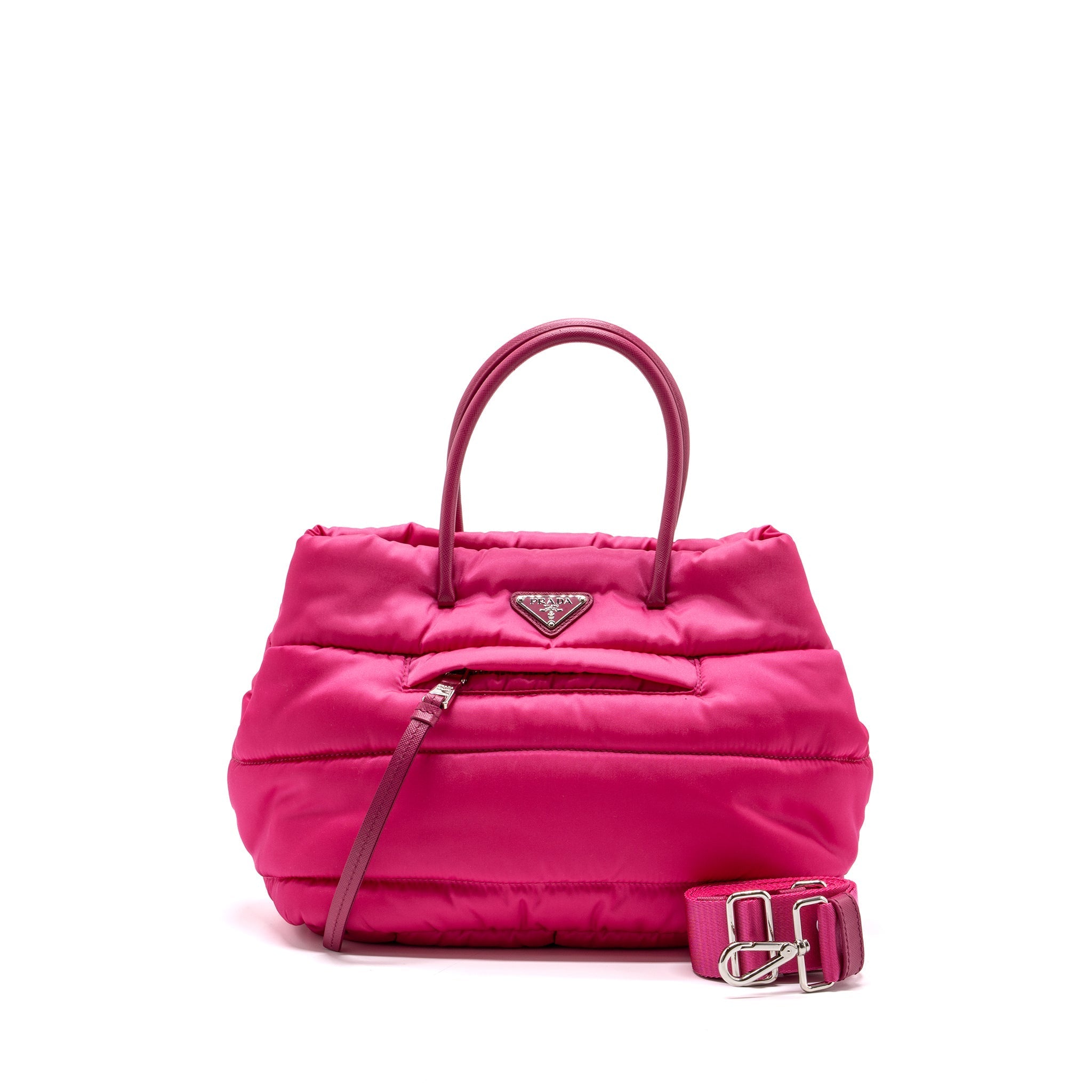 Prada tote bag nylon / leather pink SHW