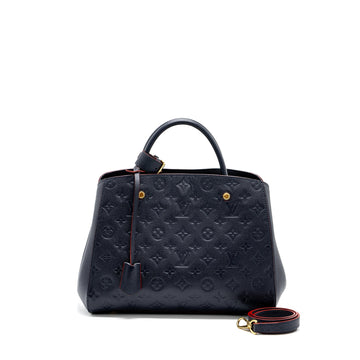 Louis Vuitton Montaigne MM Monogram Empreinte Navy GHW
