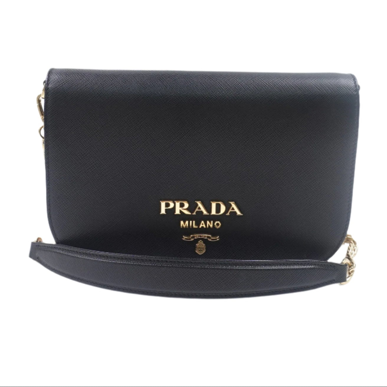 Black Saffiano Leather Clutch Crossbody Bag